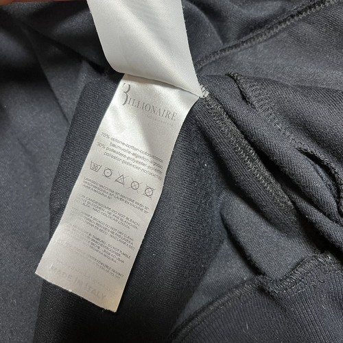 Billionaire Couture Felpa Nera Uomo Zip con Cappuccio Velluto Made in Italy Lusso Tg L - Foto 8 di 9