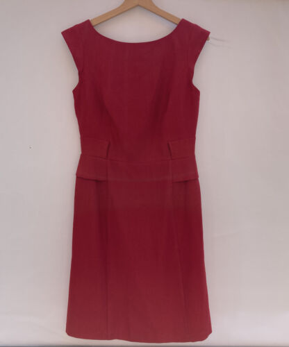 Women's Laura Ashley lipstick Red Fitted Lined Dress Size 10 Uk 98% Wool Dress