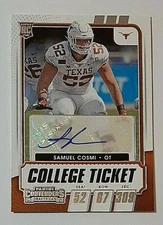 2021 Contenders Draft College Ticket Signatures #195 Samuel Cosmi.Rc Auto WFT