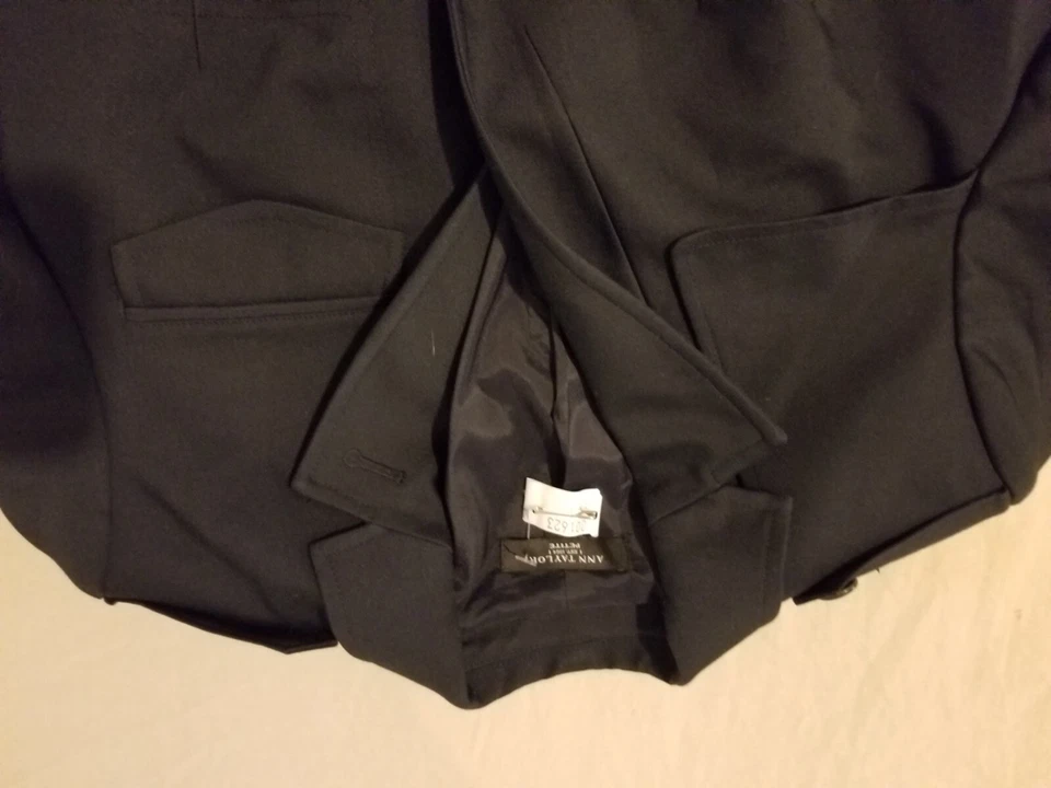 Chaqueta deportiva Blazer para mujer Ann Taylor 0P Petite negra de algodón Foto 2 de 4