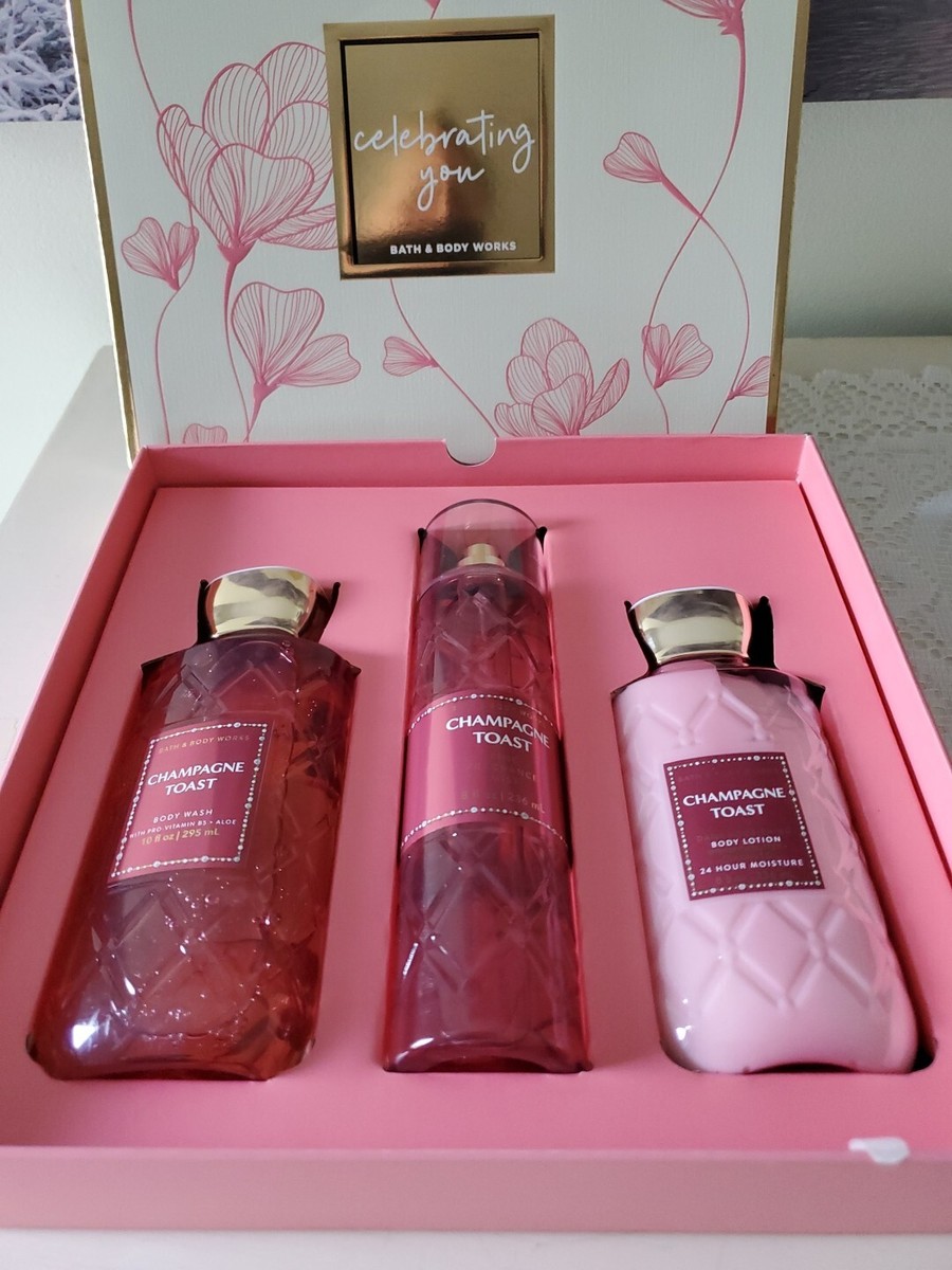 Bath & Body CHAMPAGNE TOAST 3Pc CELEBRATING YOU Gift Box Set