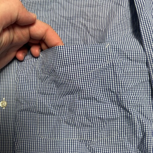 Vintage 90s Tommy Hilfiger Shirt Mens 16 Blue Check Long Sleeve Button Down - Picture 4 of 10