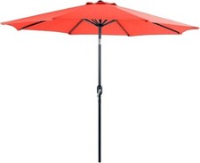 9ft Patio Umbrella Outdoor Market 8 Ribs Umbrella with Push Button Tilt and Cran