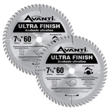 (2-Pack) 7-1/4 In. X 60-Tooth Fine Finish Circular Saw Blade