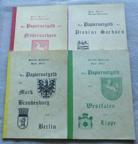 12 Kataloge (4 große und 8 kleine) Papiernotgeld Deutschland - Hans Meyer
