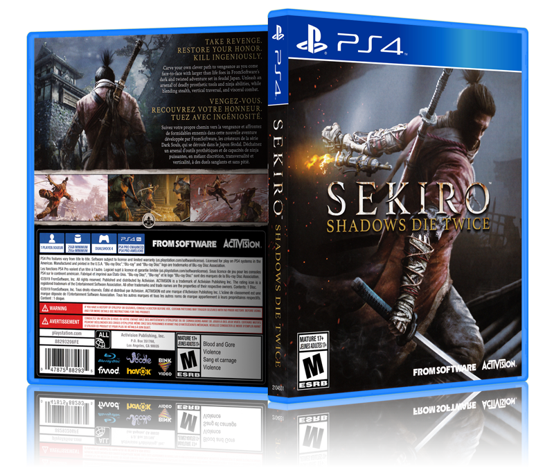 Sekiro: Shadows Die Twice - Replacement PS4 Cover and Case. NO GAME!!