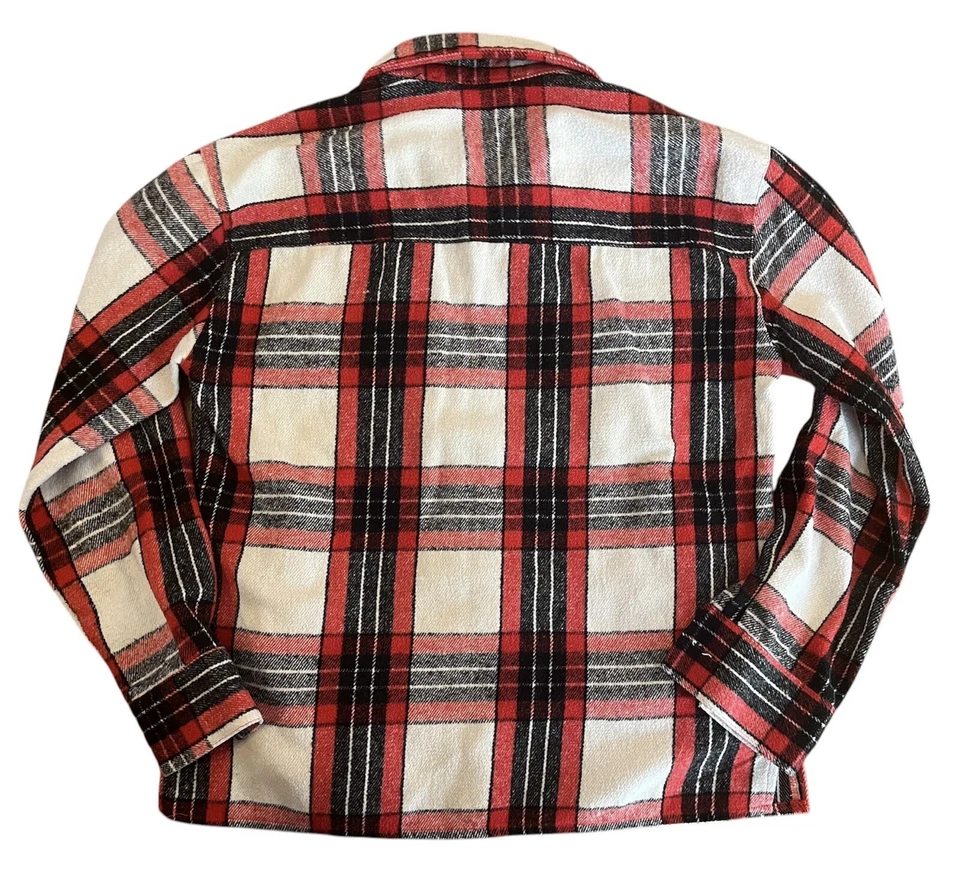 Kendall & Kylie Flannel Shirt Sm Red/Black/Cream Plaid - Long Sleeve Button Up - Изображение 3 из 4