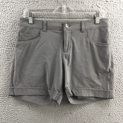 Alpine Hiking Shorts Womens 6 (actual 32x5) Gray Mid Rise Flat Front Cuffed Zip