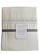 Pottery Barn Kids Monique Lhuillier Something Blue Border TWIN Duvet Cover NEW