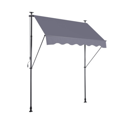 78''x47'' Large Non-Screw Manual Retractable Awning with UV Protection