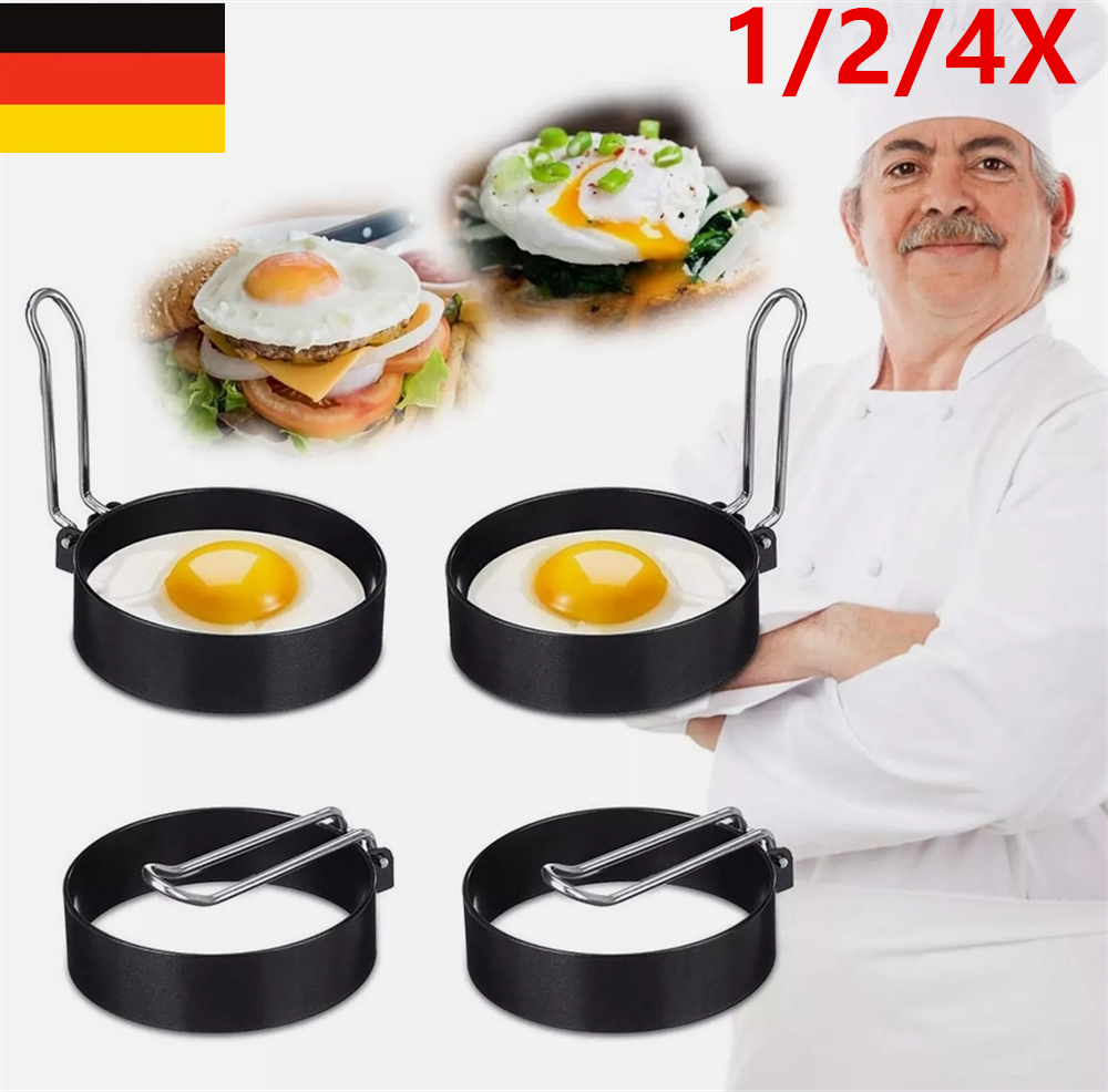 Produktbild von Antihaft-Eierringe Aus Metall – Perfekte Runde Spiegeleier, 8cm Durchmesser