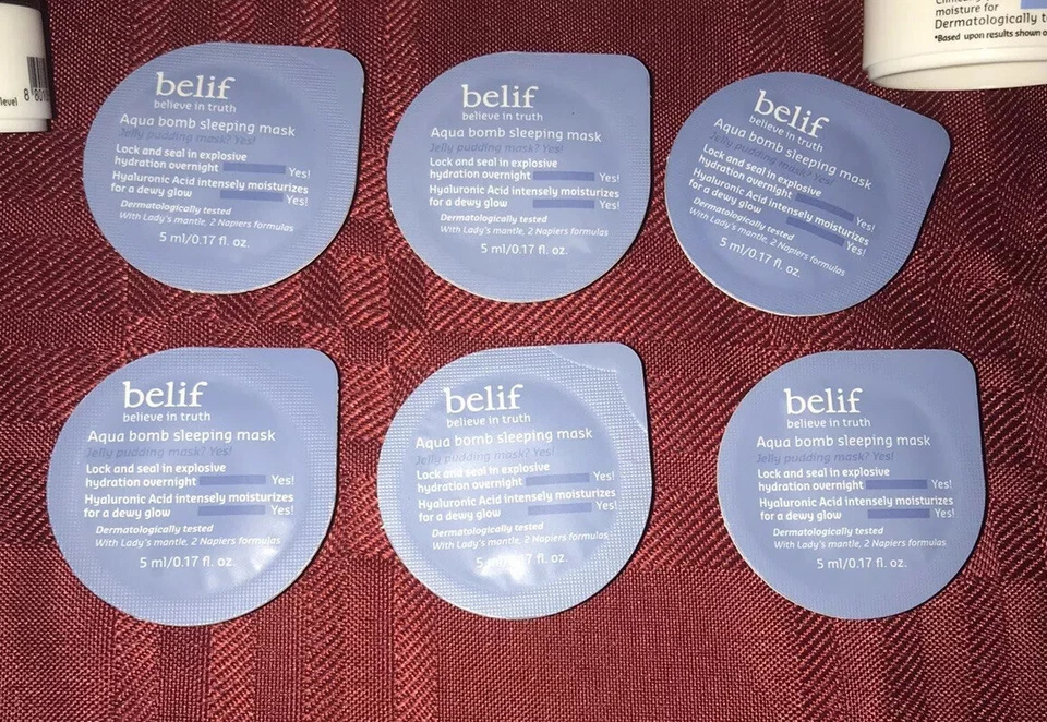 8X Belif Travel Set Aqua Bomb Sleeping Mask The True Cream Aqua & Moisturizing B - Image 2 of 4