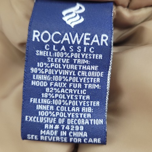 Rocawear Jacket Men’s size Large Faux Fur Lined Hooded Parka Tan NWT $149 - Picture 6 of 16