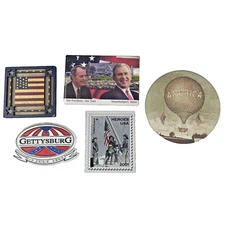 Presidents Americana Refrigerator Magnets George Bush Flag 911 Lot Of 5 Vintage