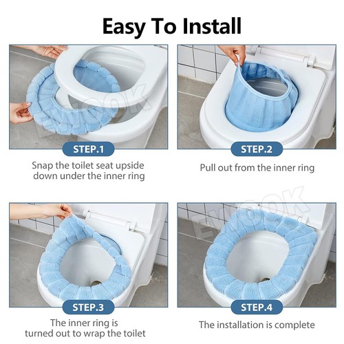 Lid Cover Seat Bathroom Cushion Closestool Toilet Soft Pad Washable Warmer Mat A - Picture 10 of 14
