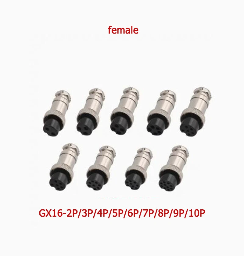 GX16-2P/3P/4P/5P/6P/7/8P/9P/10P Aviation Plug Socket Male/Female Plug Connector  - Image 3 of 4