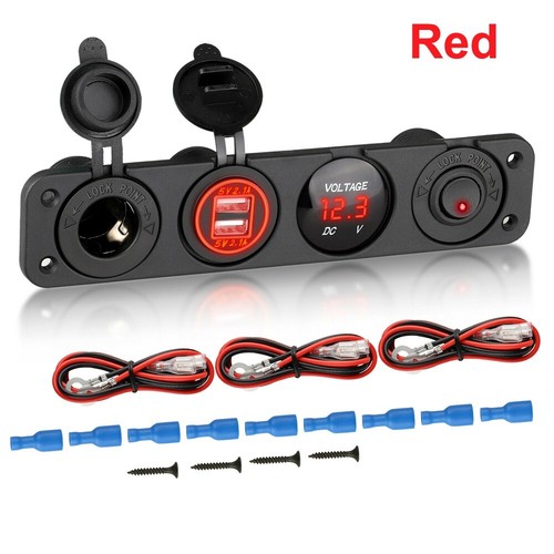 12V/24V LED Dual USB Car Fast Charger Socket Power Outlet For Motorcycle Boat RV - Picture 23 of 29