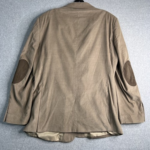 Tommy Hilfiger Sport Coat Mens 42L Beige Micro Corduroy Elbow Patches READ - Picture 8 of 15