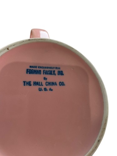 Vintage Mid Century HALL CHINA Teapot, Made For Forman Family Pink Stoneware - Picture 10 of 13