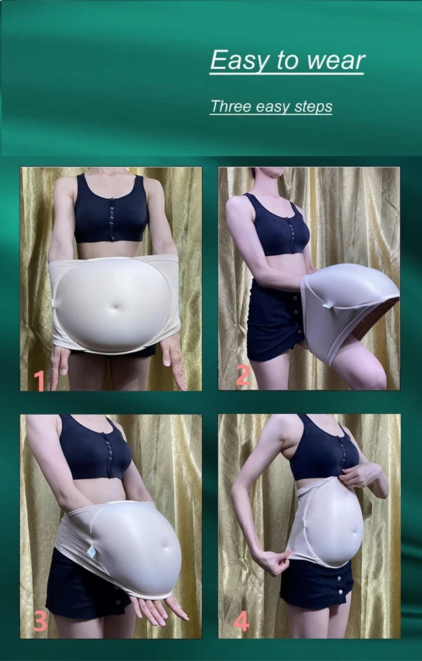 BIMEI New Seamless Fake Pregnancy Sponge Belly with Seamless Waistband Cosplay - Image 4 of 4