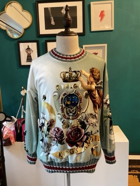 【送料&関税込】Dolce & Gabbana Sweater Dolce & Gabbana Men Sweater w/ Angels in Silk & Velvet in
