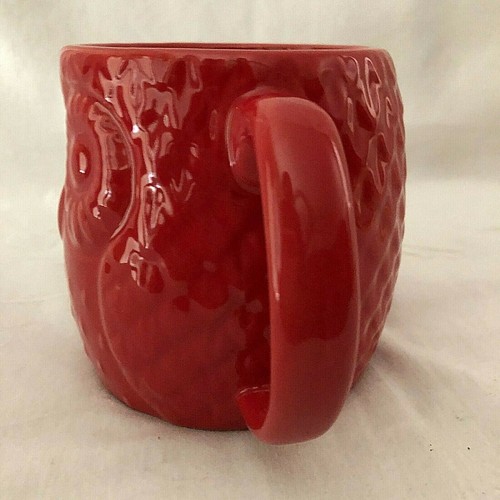 West Elm Figurative Eule Porzellan Übergroße Kaffee Tee Rot Tassen 4 - Bild 7 von 10