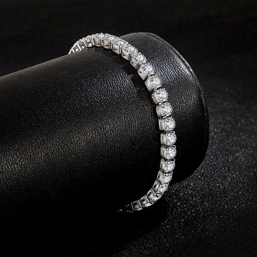 Real Moissanite Tennis Bracelet for Women 925 Sterling Silver Wedding Jewelry ! - Picture 14 of 25