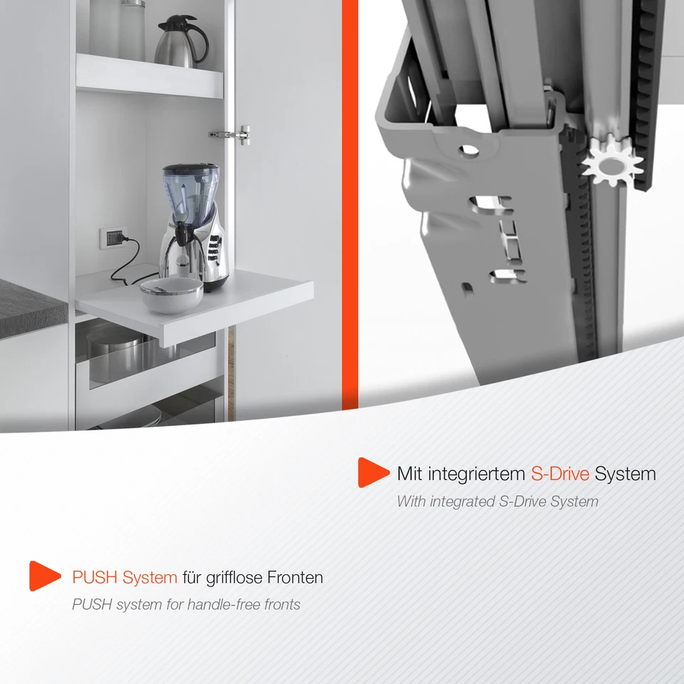 Tablarauszug Führung grifflos 50 kg 400-500 mm PROGRESSA+ SHELF PUSH von Salice - Bild 4 von 4