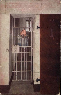 PRISONER in Prison Solitary Confinement Antique Postcard