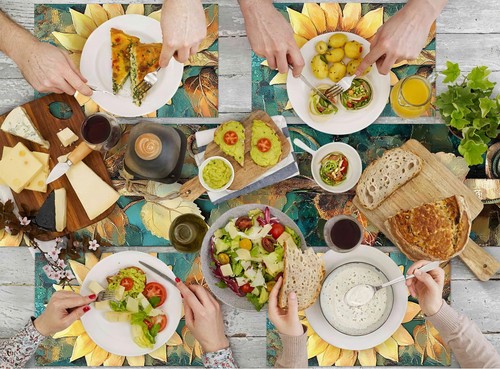 Halloween Tischläufer und Tischsets Set - 5 Stück Baumwolle Leinen Esszimmer Dekor... - Bild 8 von 9