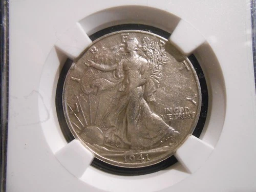 1941-S Au Details Walking Liberty Silver Half Dollar