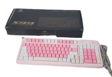 AULA S99 Wireless Mechanical Keyboard 99 Keys BT5.0 USB-C White/Pink Open Box