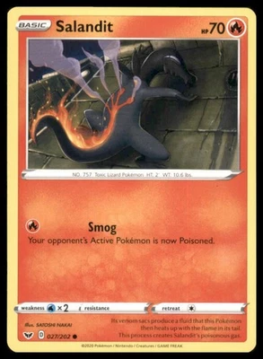 Salandit Common SWSH01: Sword & Shield Base Set 027/202 NM - Image 1 of 2