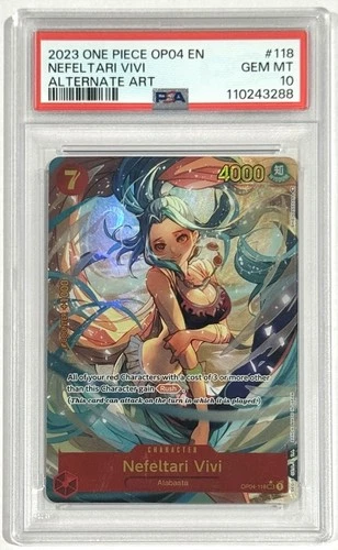 2023 One Piece Nefeltari Vivi OP04-118 SEC Alternate Art PSA 10 Gem Mint English