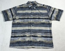 Tori Richard Hawaiian Shirt Mens L Button Up Marbled Cotton Lawn Made In USA EUC