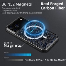 Real Forged Carbon Fiber For iPhone 17 Pro 17 Air 17 Pro Max Magsafe Phone Case