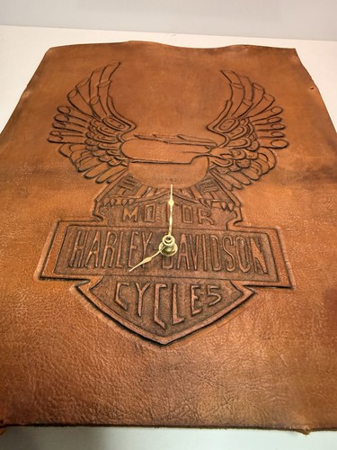 Harley-Davidson Leder Wanduhr Adler Logo - funktioniert nicht rustikales Dekor - Bild 4 von 4