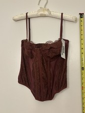 NWT Urban Outfitters Womens BURGUNDY Lace Out From Under Modern Love Corset XL