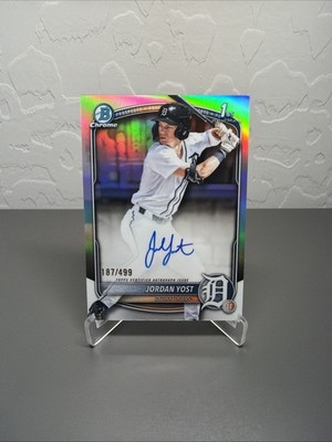 2025 Bowman Chrome Draft Jordan Yost Refractor Auto /499 1st #CPA-JY Tigers