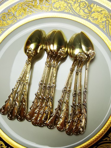 ROUSSEL - 12 Kaffeelöffel aus Vermeil Minerva - Bild 4 von 8