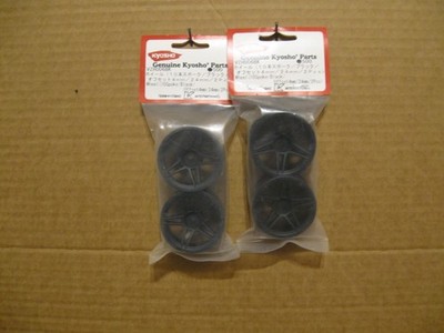 2 SETS KYOSHO 10 SPOKE BLACK WHEELS / OFFSET 4MM / 24MM / # VZH006BK