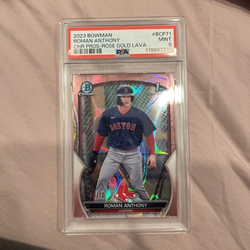 2023 Bowman 1st Chrome Prospects Roman Anthony Rose Gold Lava /10 PSA 9 RC SSP