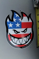 Spitfire Skateboard Wheels USA Flag Fire Face Z4 Original Skateboarding STICKER