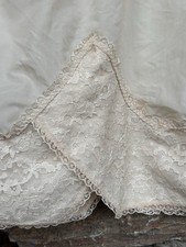 Vintage Skirt Saver by Beverly Vogue California Slip Size 26 Nude/Beige Lace Hem