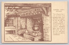 Slippery Sam's Petham Smugglers Kitchen Interior Kent Old Advertising Postcard