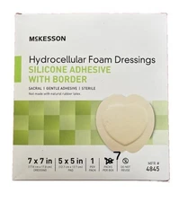 7 McKesson #4845 Hydrocellular Foam Dressings Silicone Adhesive With Border 7x7