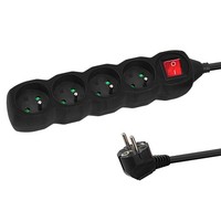 Esperanza Steckdosenleiste 4 Fach Schalter 1.5M Kabel Schwarz 3680W Stromleiste