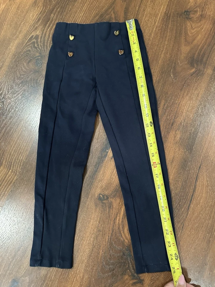 Zara Leggings Niño Azul Marino Talla 9 Años Elásticos Con Botones Corazón Dorado Foto 4 de 4