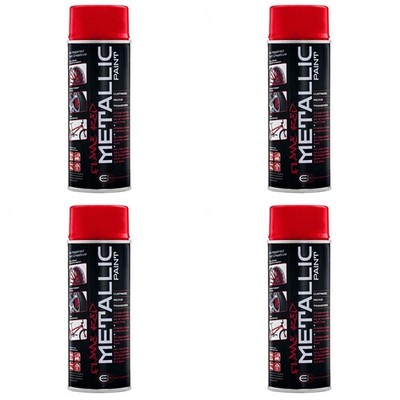 Rot Metallic Acryllack 4 Dosen E-Tech für Autos Fahrräder Home Roller DIY