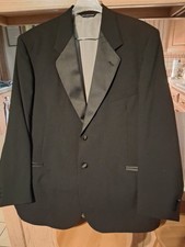 8 pc Geoffrey Beene Tuxedo Suit 44 R Black Satin Lapel 8 pc Formal Wear